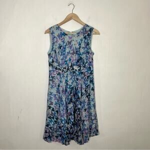Blue Silk Butterfly Taylor Swift Lover Fit Flare Dress Size 6